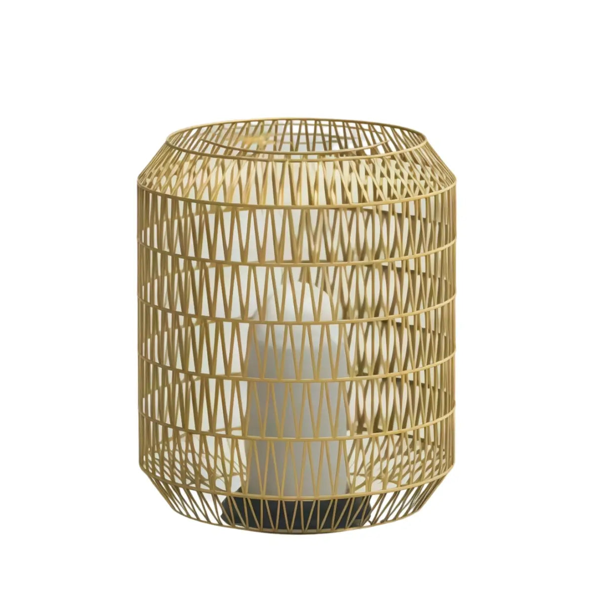 Farmhouse Outdoor Lamp - Wood & Metal Rattan Lantern - Flindria