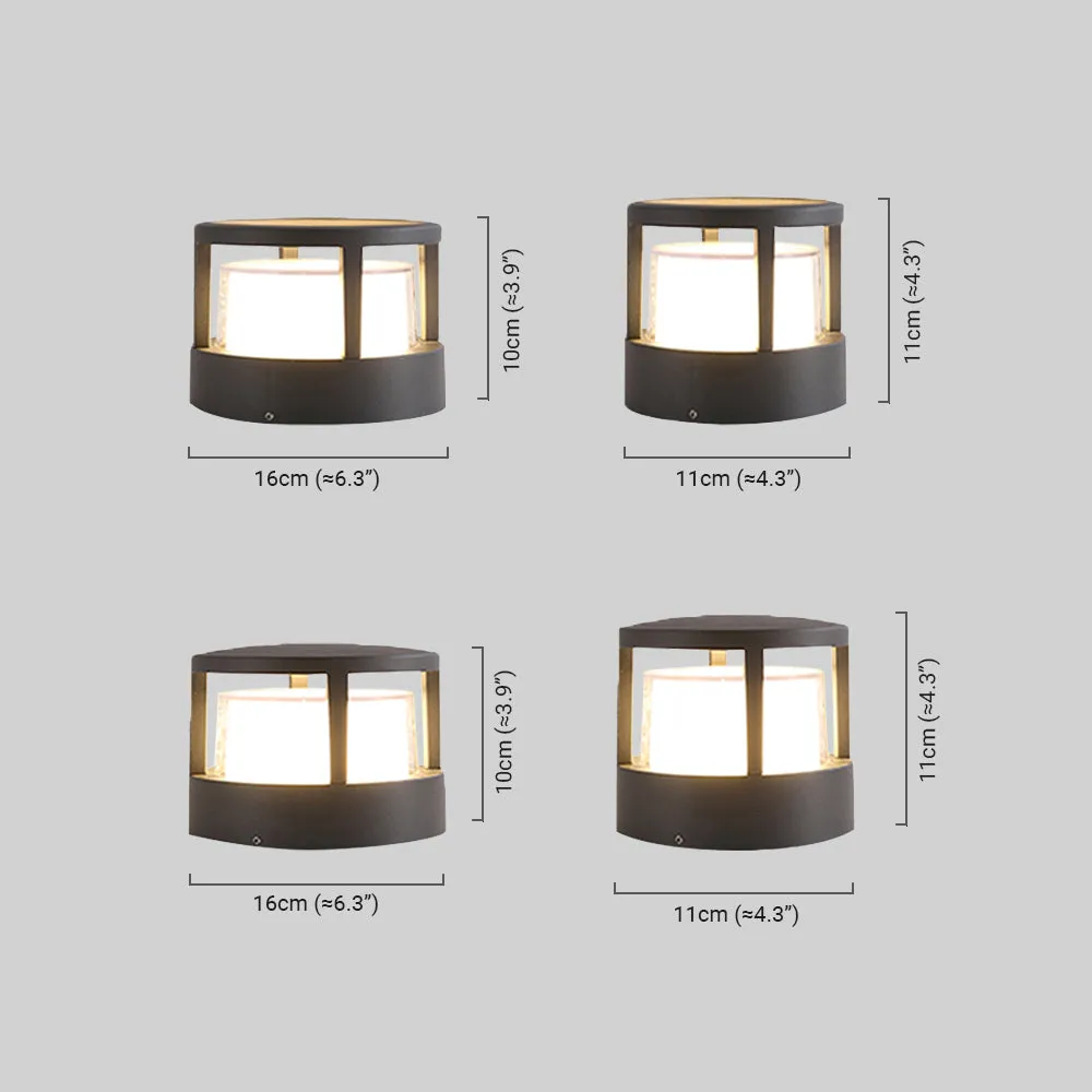 Luces cilíndricas para pilares industriales - Metal resistente a la intemperie para jardín - Flindria