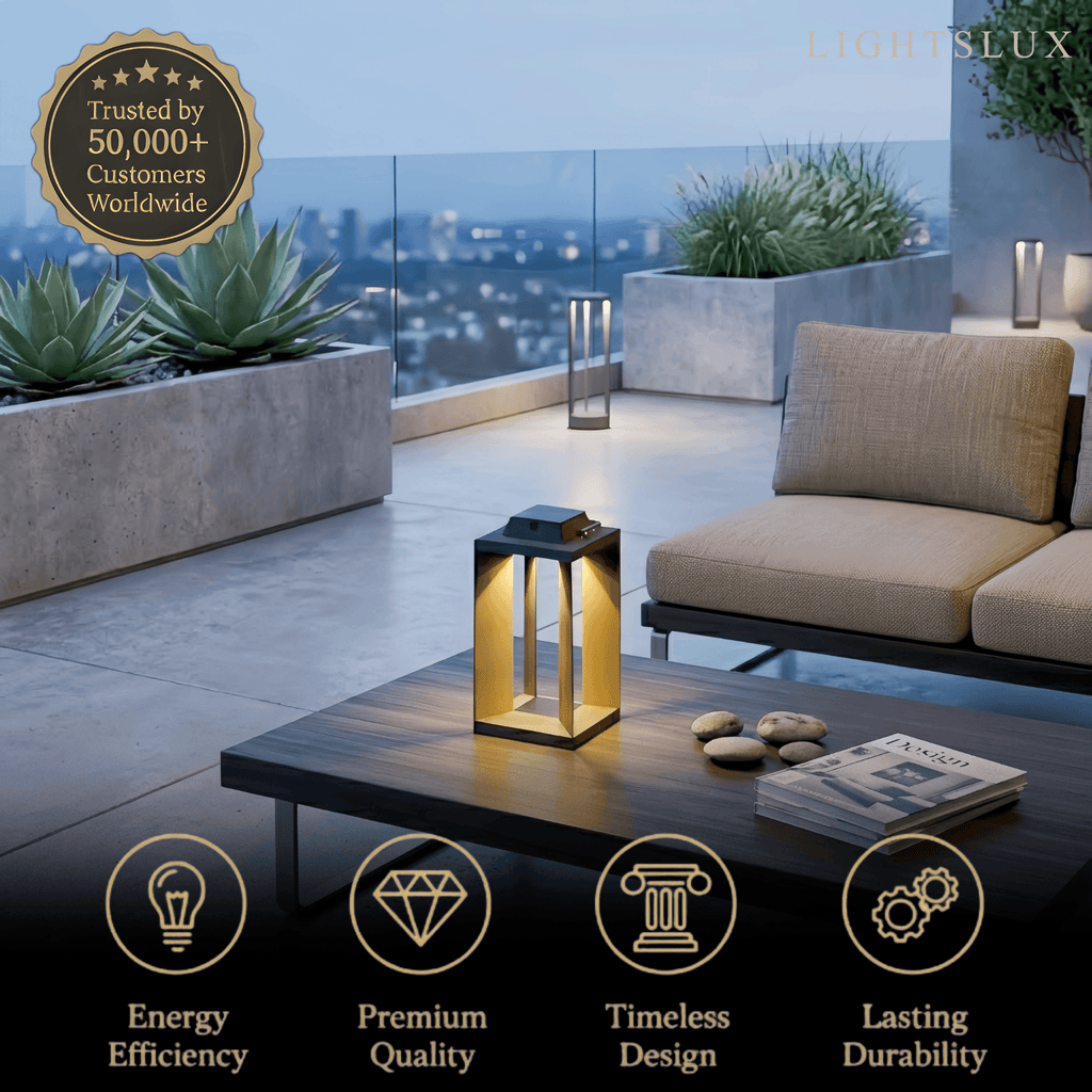 Modern Outdoor Floor Lamp - Black Metal Cylindrical Design for Garden - Flindria