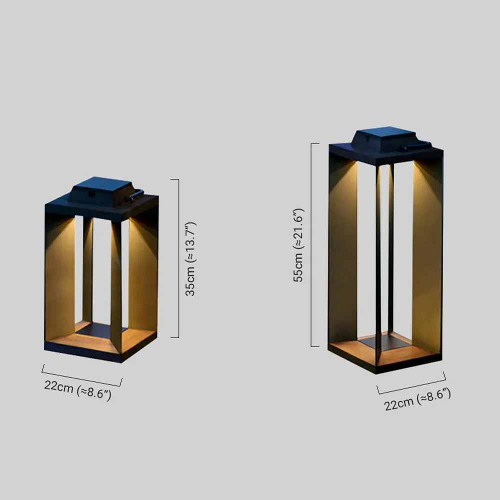Modern Outdoor Floor Lamp - Black Metal Cylindrical Design for Garden - Flindria