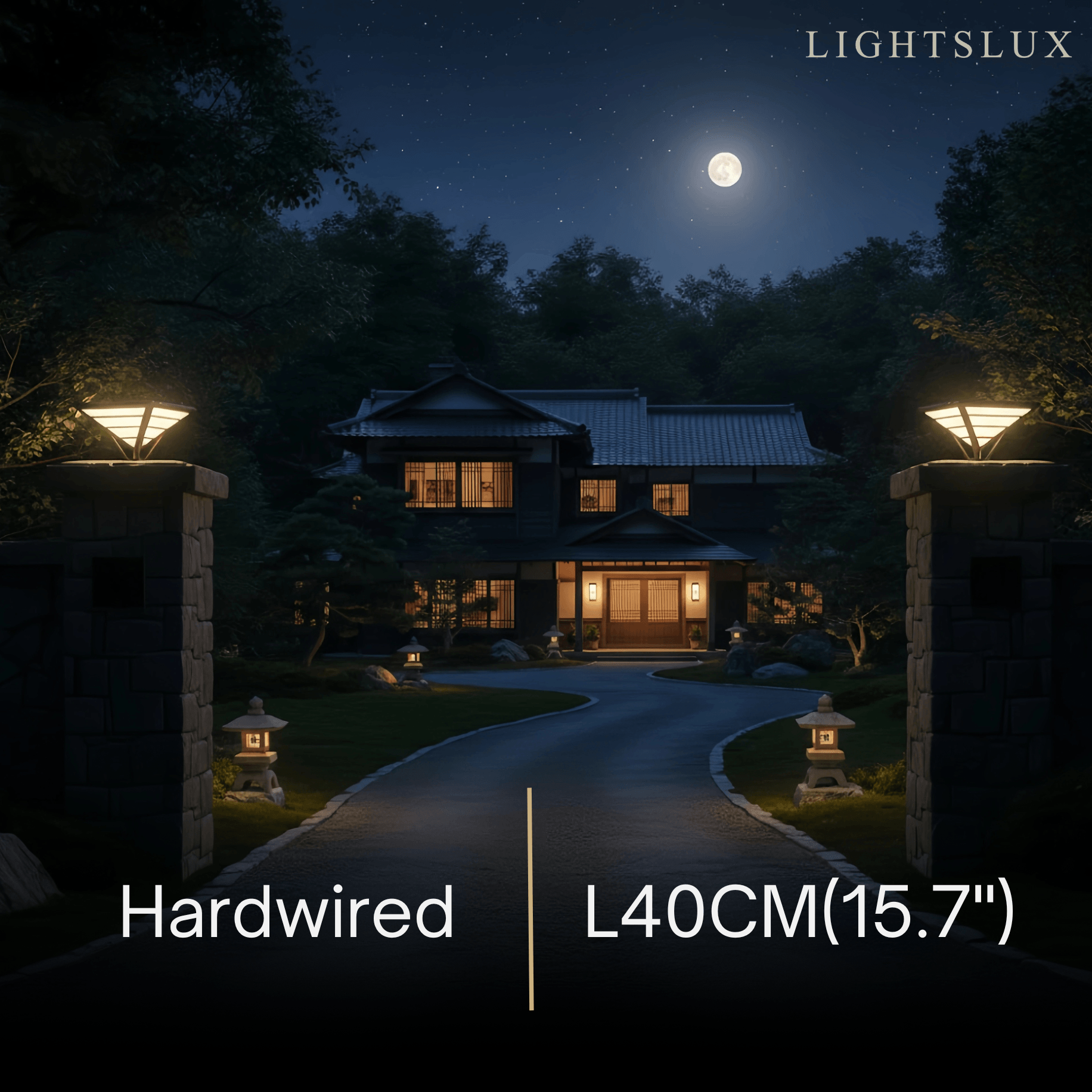 Industrial Black Pillar Light - Diamond Metal Design for Garden - Flindria