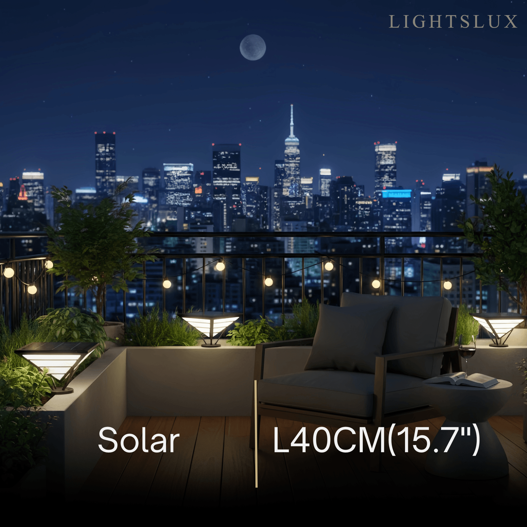 Industrial Black Pillar Light - Diamond Metal Design for Garden - Flindria