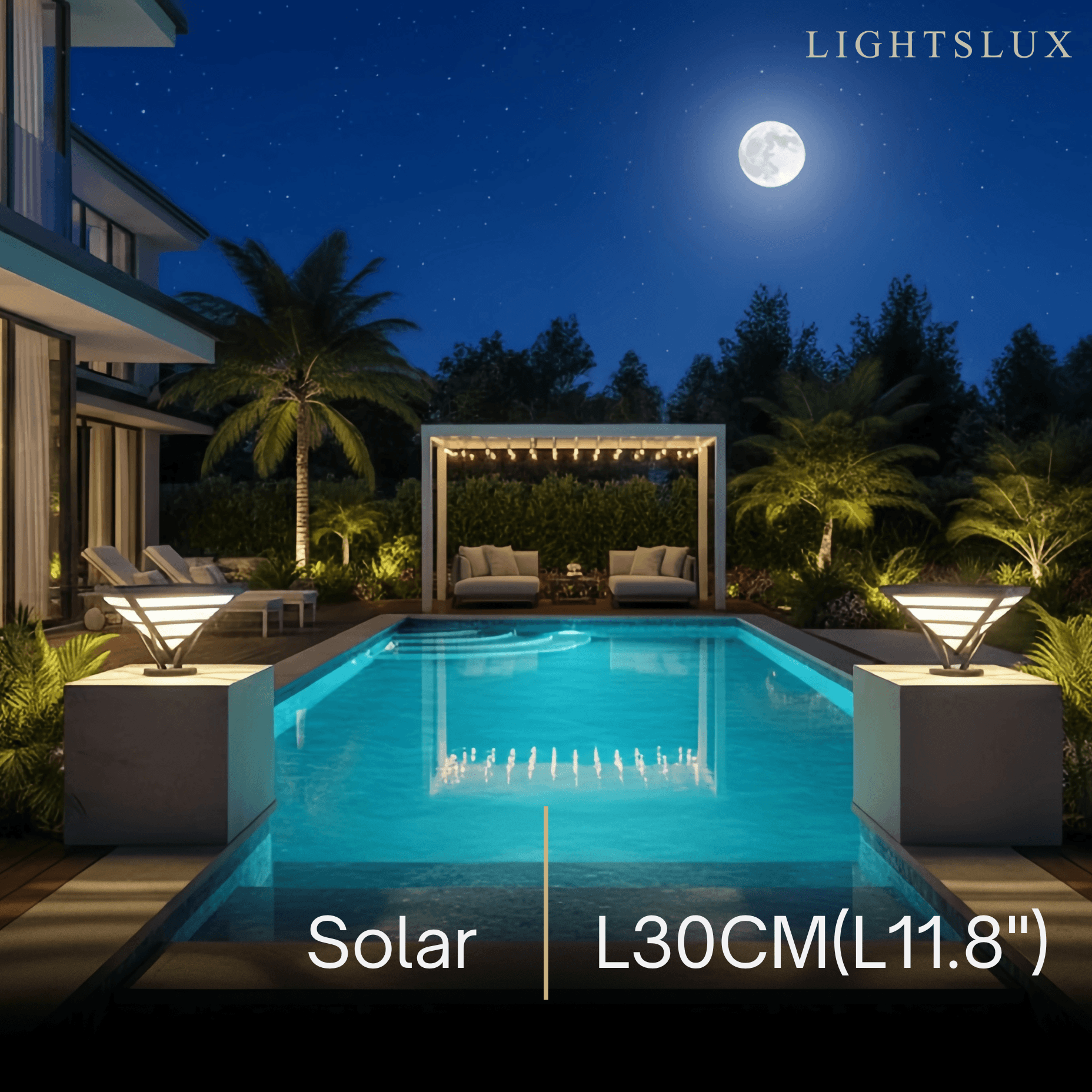 Industrial Black Pillar Light - Diamond Metal Design for Garden - Flindria