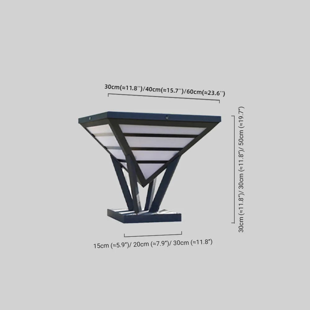 Industrial Black Pillar Light - Diamond Metal Design for Garden - Flindria