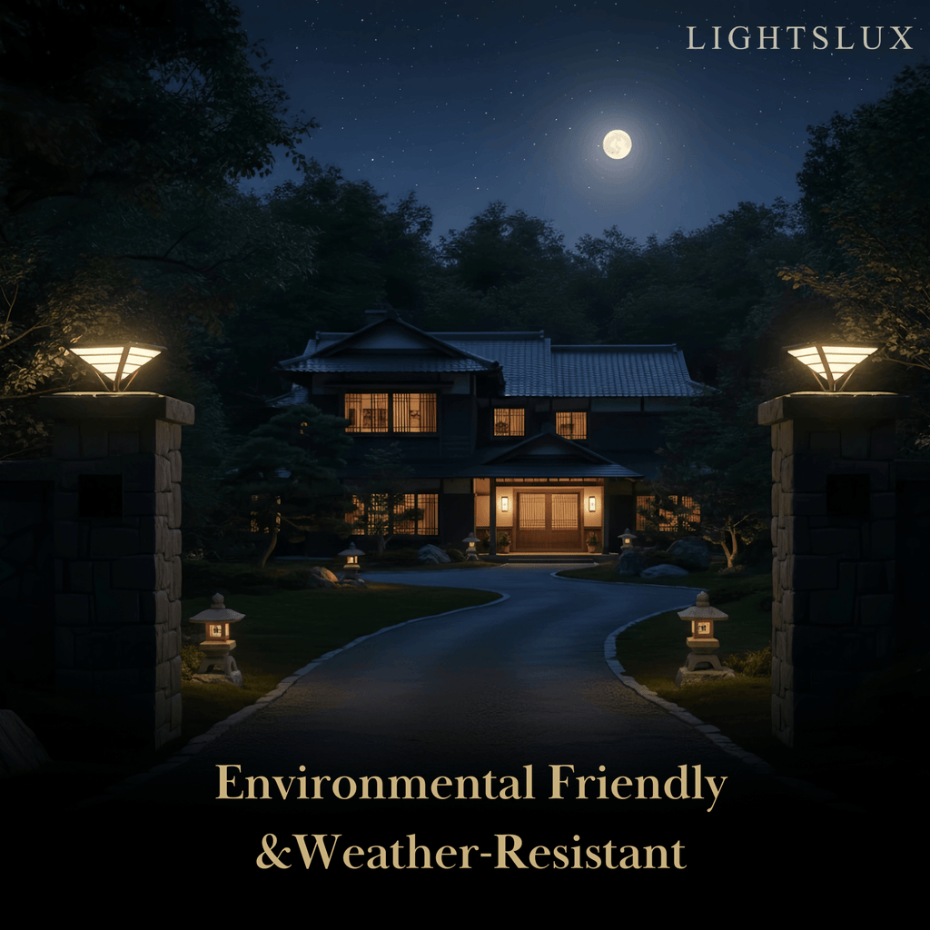 Industrial Black Pillar Light - Diamond Metal Design for Garden - Flindria