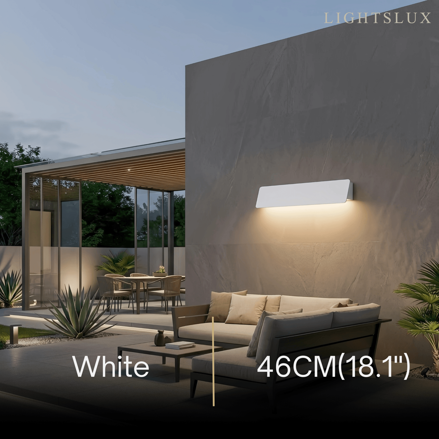 Modern Outdoor Wall Lamp - White/Black Metal Rectangular Design for Garden - Flindria