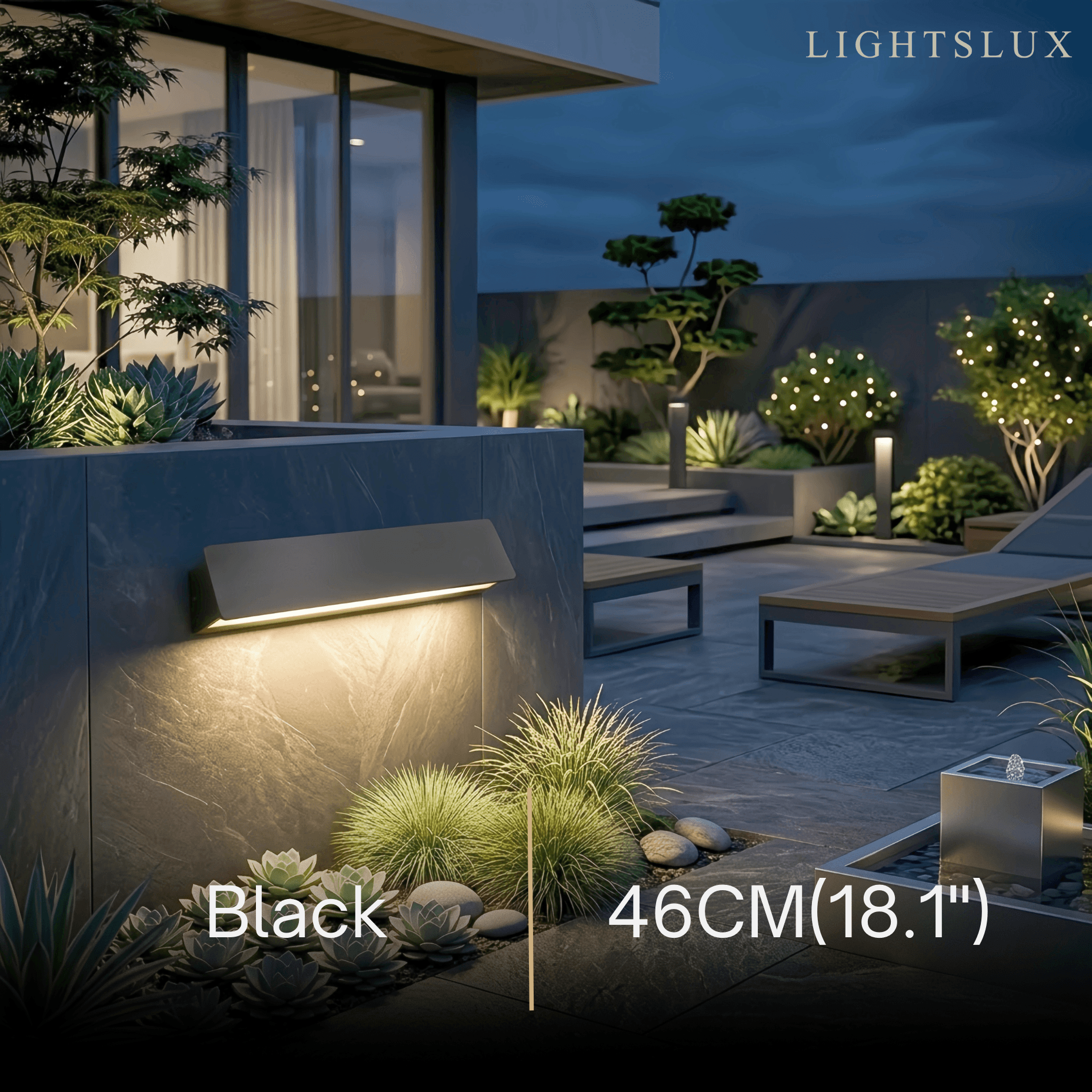 Modern Outdoor Wall Lamp - White/Black Metal Rectangular Design for Garden - Flindria