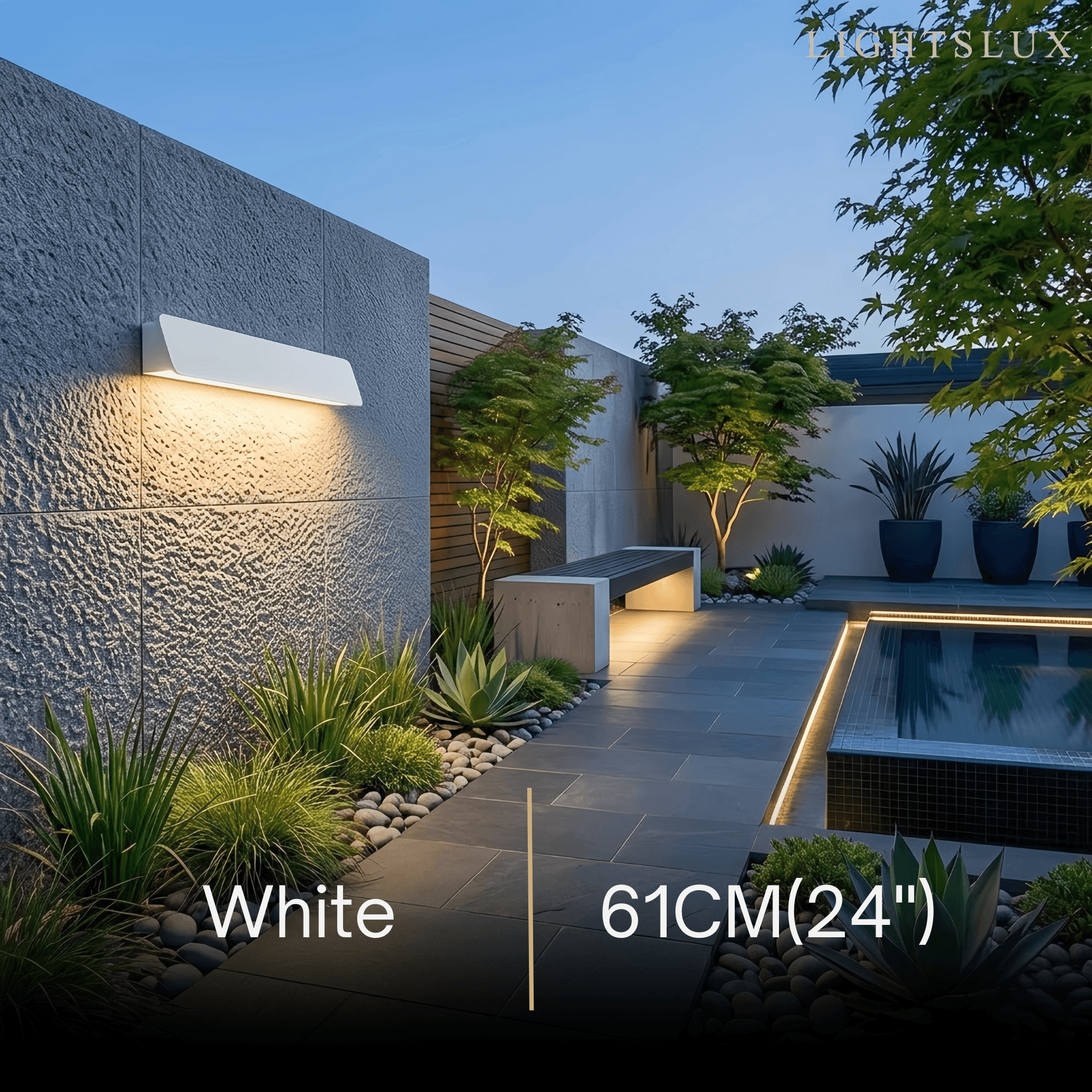 Modern Outdoor Wall Lamp - White/Black Metal Rectangular Design for Garden - Flindria