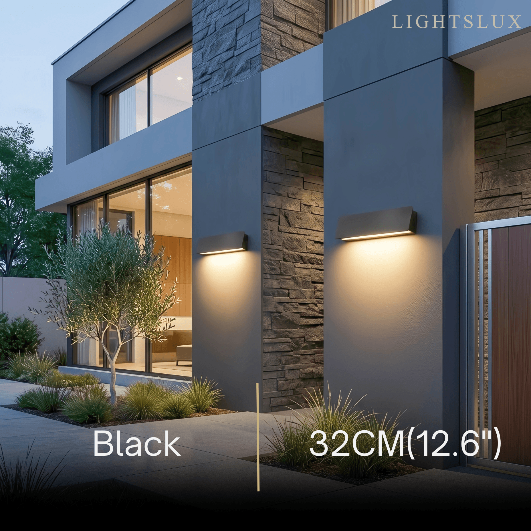 Modern Outdoor Wall Lamp - White/Black Metal Rectangular Design for Garden - Flindria