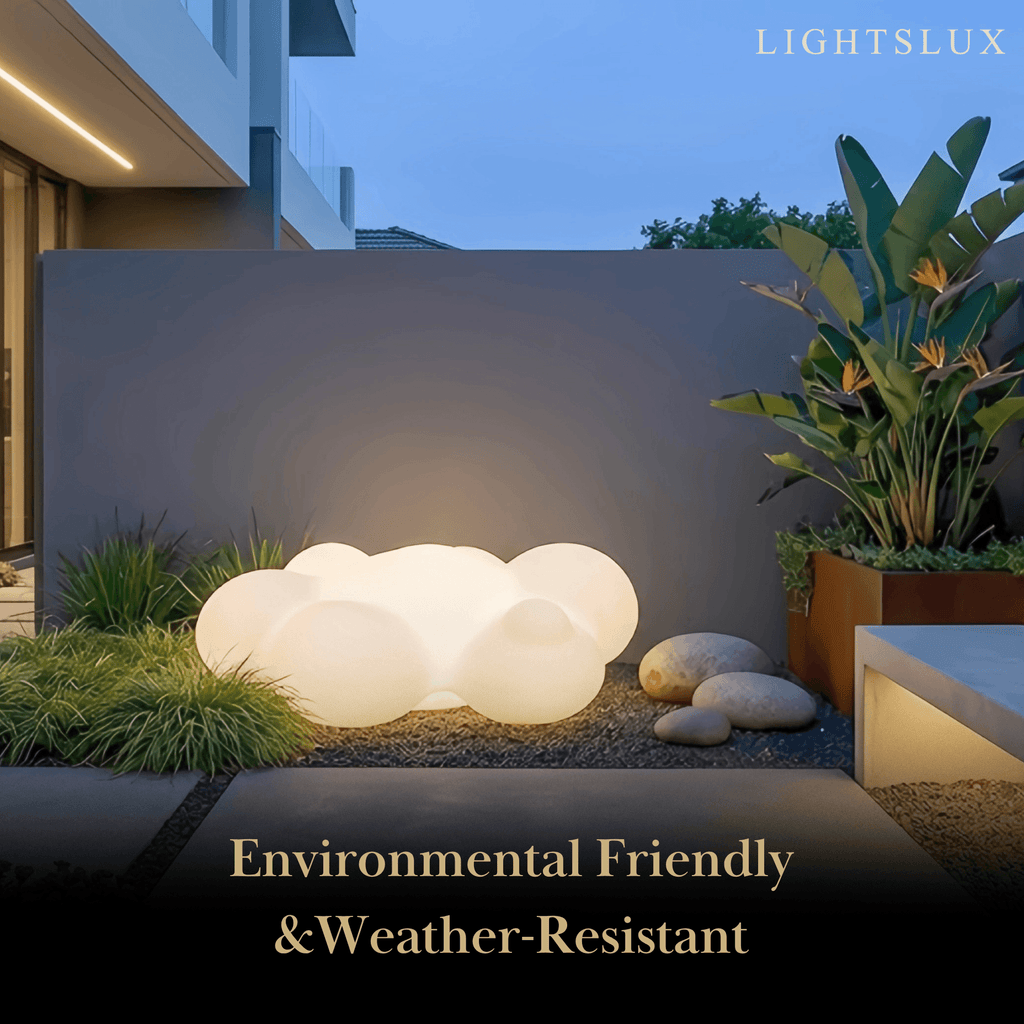 Art Deco Wegbeleuchtung – Weißes Acryl Wolken-Design für Terrasse & Garten – Flindria