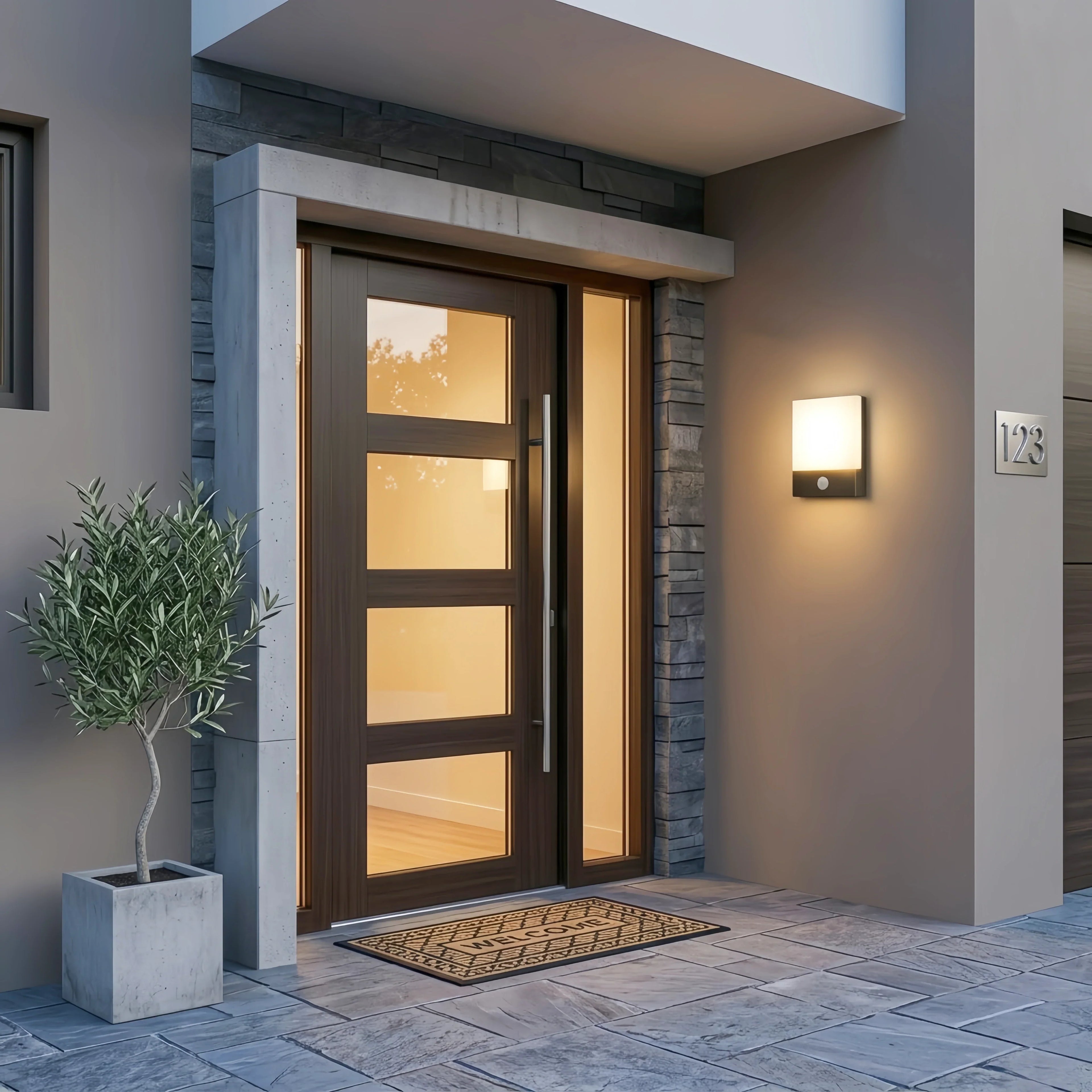 Modern Outdoor Wall Lamp --Metal/Acrylic Square Design for Garden - Flindria