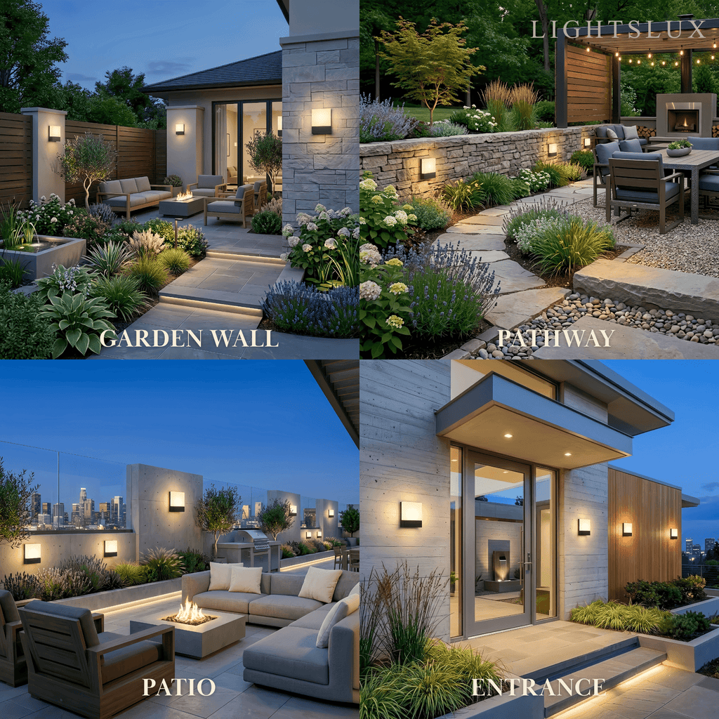 Modern Outdoor Wall Lamp --Metal/Acrylic Square Design for Garden - Flindria
