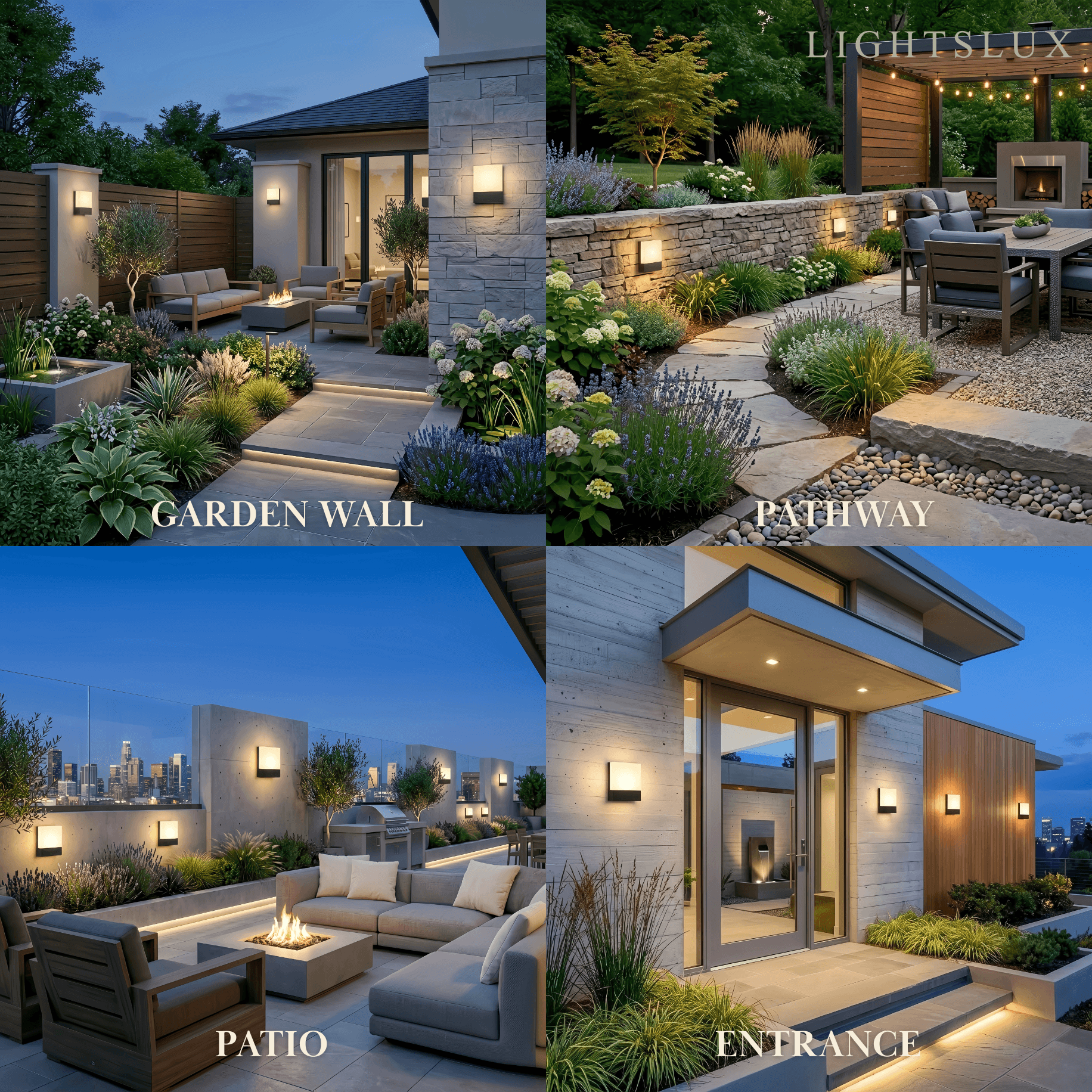 Modern Outdoor Wall Lamp --Metal/Acrylic Square Design for Garden - Flindria