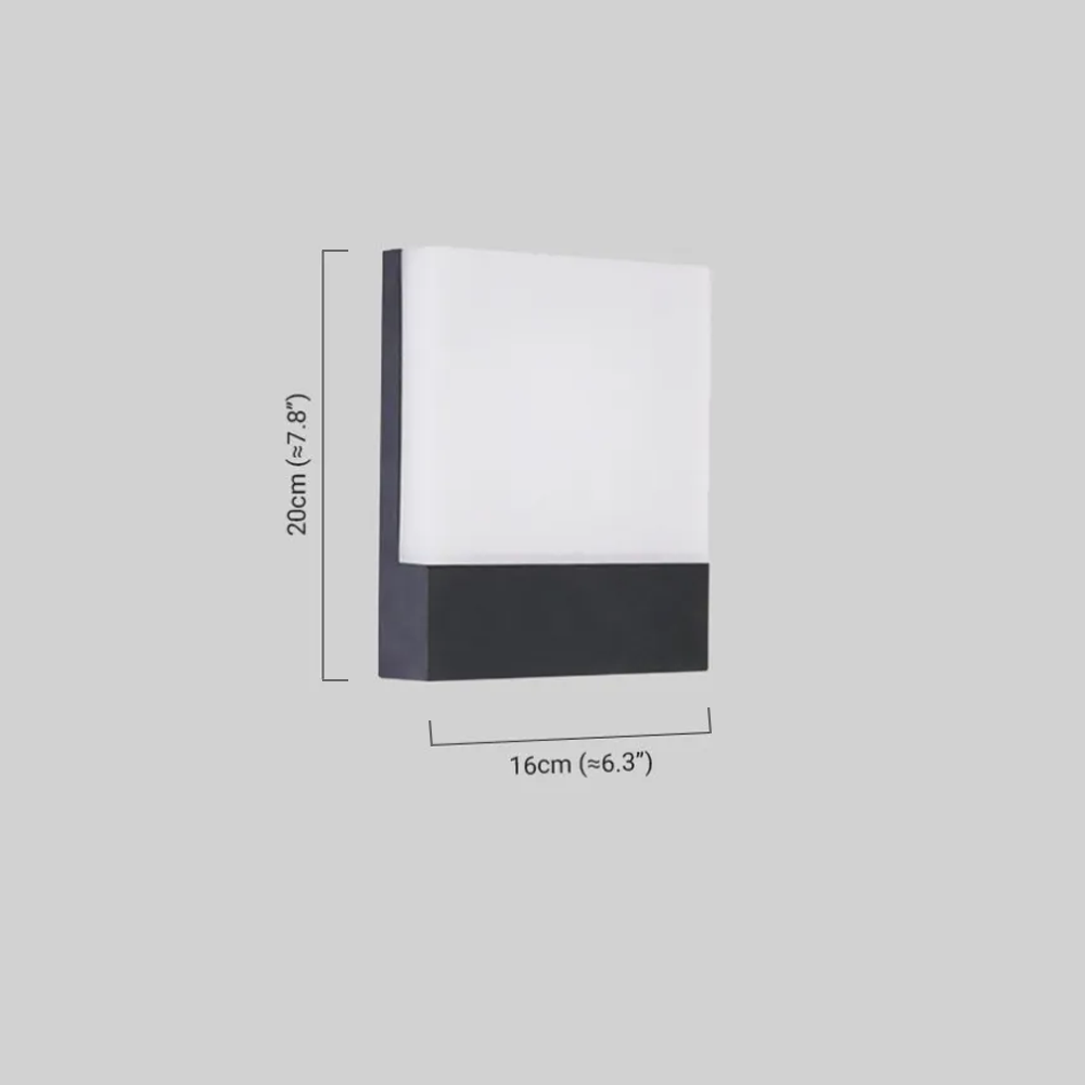 Modern Outdoor Wall Lamp --Metal/Acrylic Square Design for Garden - Flindria