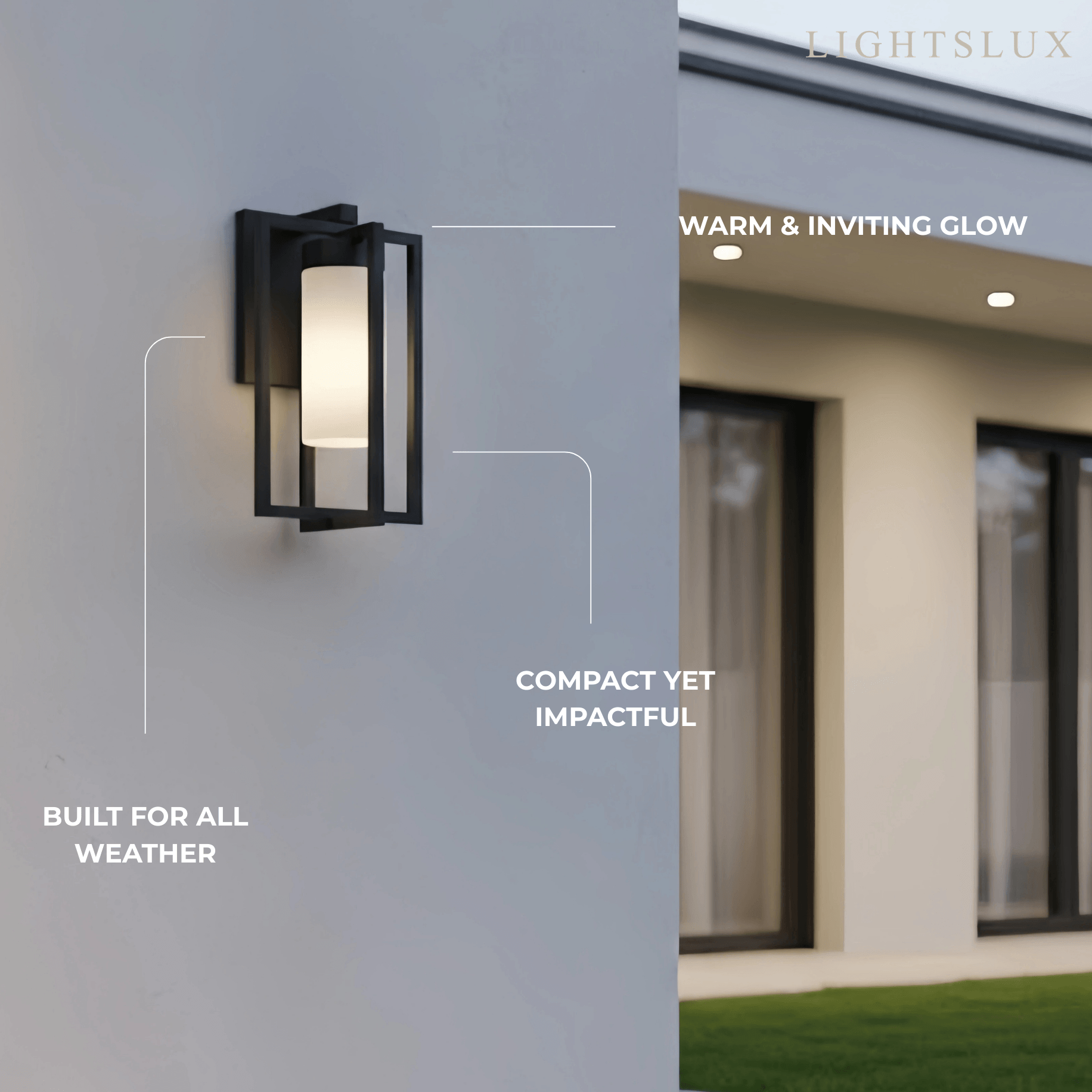 Modern Rectangular Outdoor Wall Sconce - Black Metal for Courtyard - Flindria