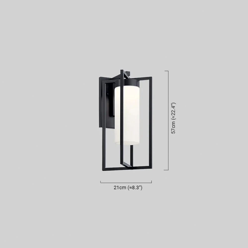 Modern Rectangular Outdoor Wall Sconce - Black Metal for Courtyard - Flindria