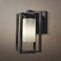 Modern Rectangular Outdoor Wall Sconce - Black Metal for Courtyard - Flindria