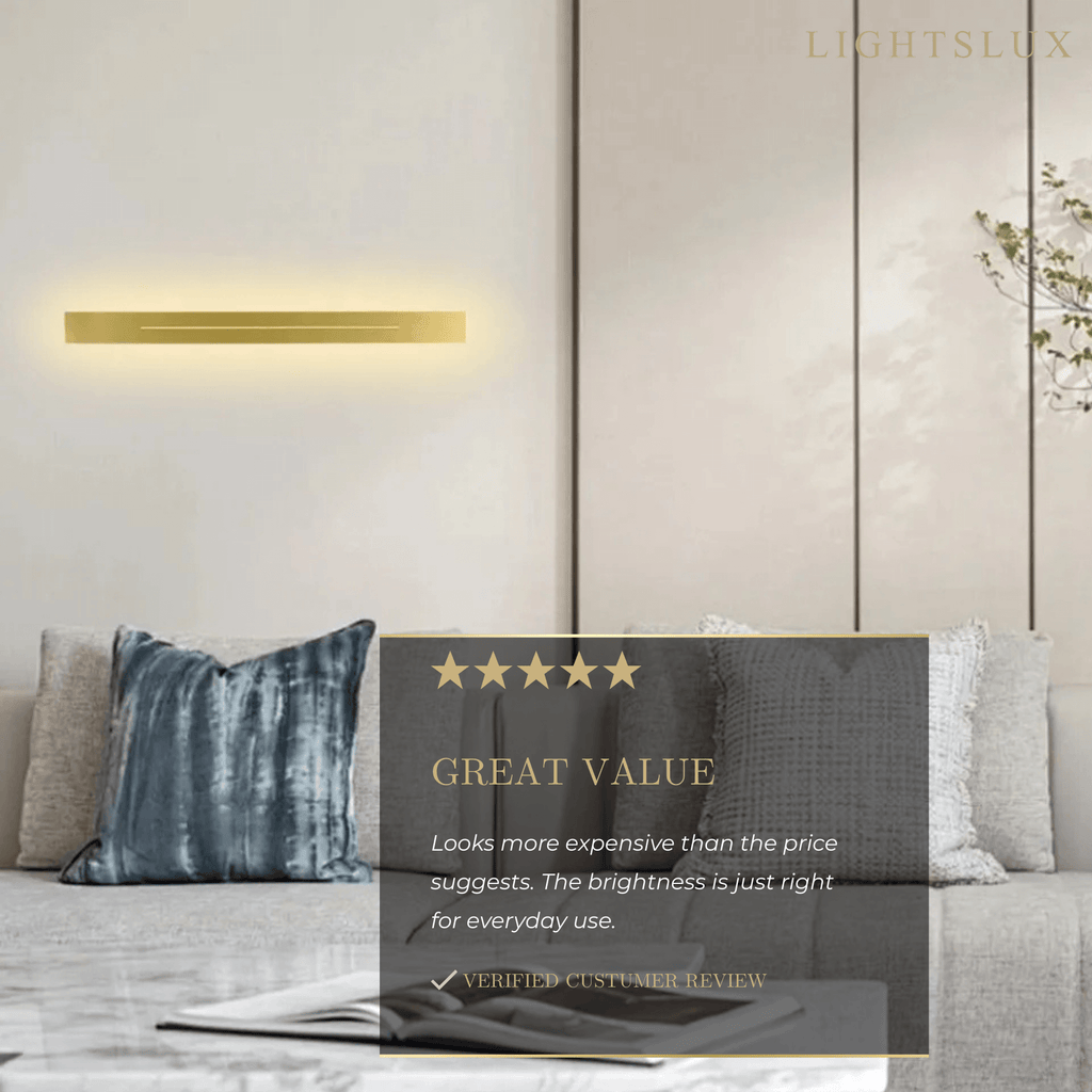 Minimalist LED Wall Lamp – Black/Gold for Bedroom - Flindria