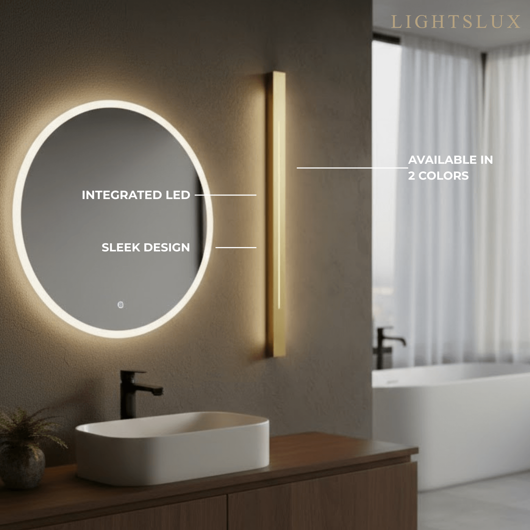 Minimalist LED Wall Lamp – Black/Gold for Bedroom - Flindria