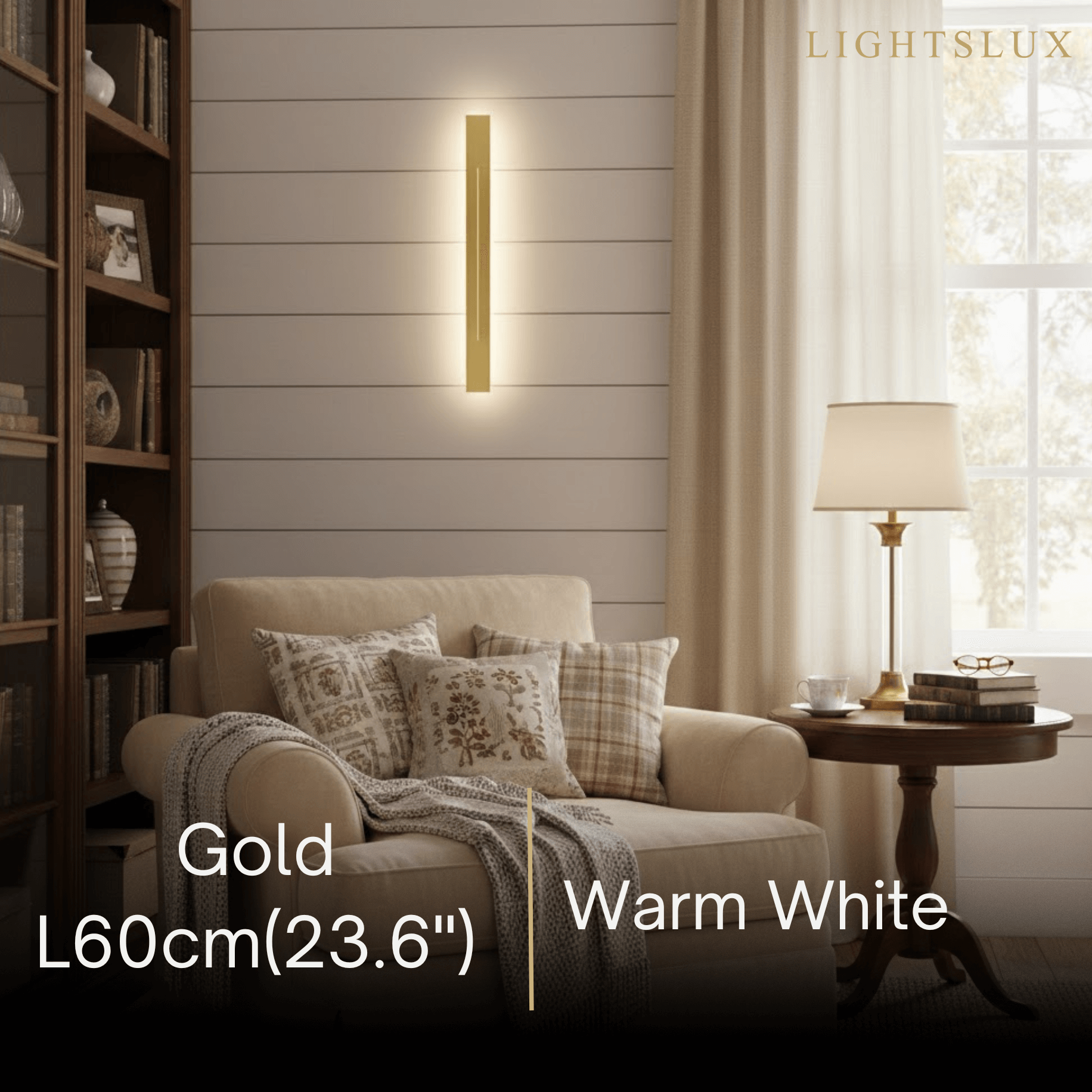 Minimalist LED Wall Lamp – Black/Gold for Bedroom - Flindria