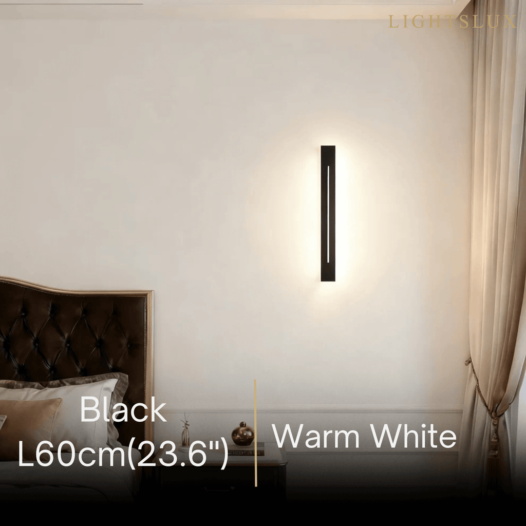 Minimalist LED Wall Lamp – Black/Gold for Bedroom - Flindria