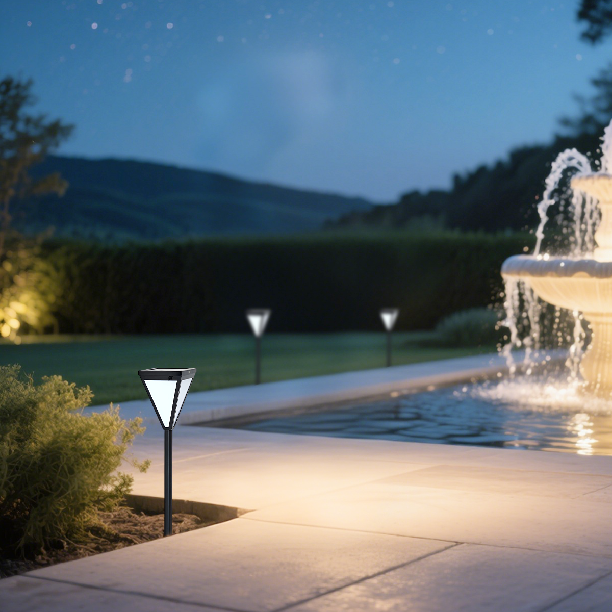 Luz solar moderna para camino exterior - diseño de metal negro - Flindria