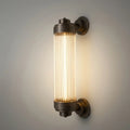 Modern Outdoor Wall Lamp - Bronze Glass Cylindrical Design for Garden & Patio - Flindria