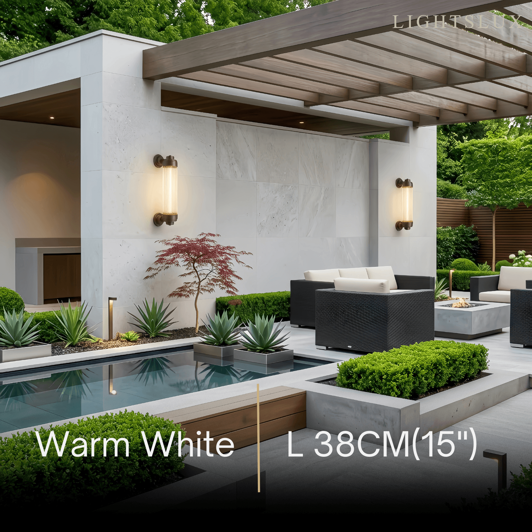 Modern Outdoor Wall Lamp - Bronze Glass Cylindrical Design for Garden & Patio - Flindria