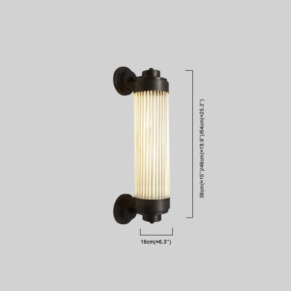Modern Outdoor Wall Lamp - Bronze Glass Cylindrical Design for Garden & Patio - Flindria