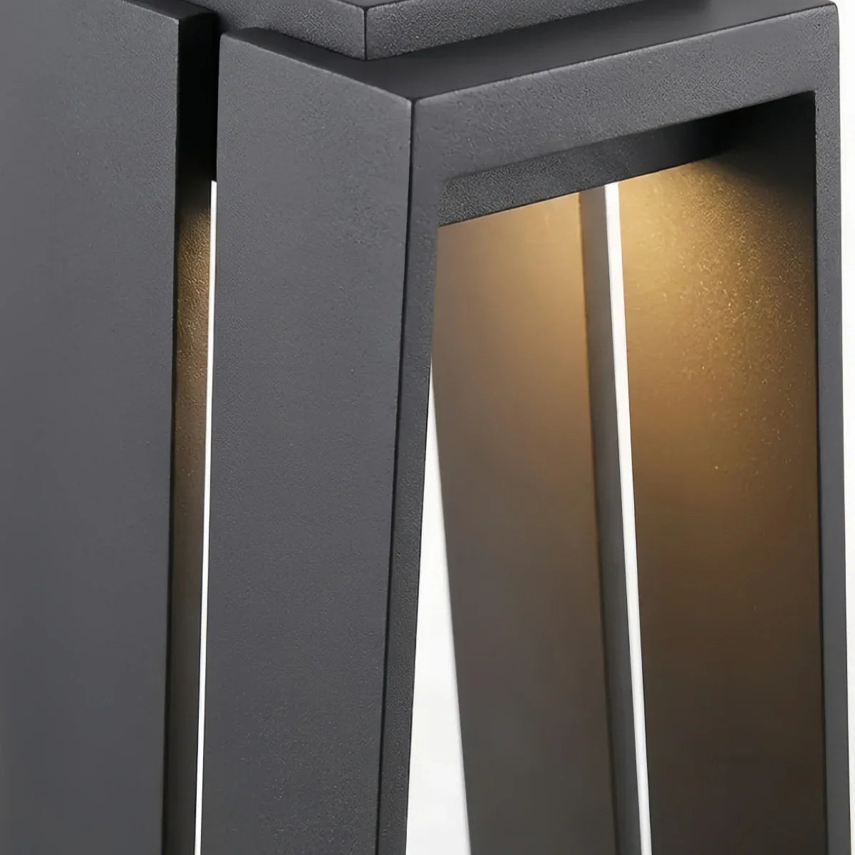 Industrial Metal & Glass Outdoor Floor Lamp - Black Frame for Garden - Flindria