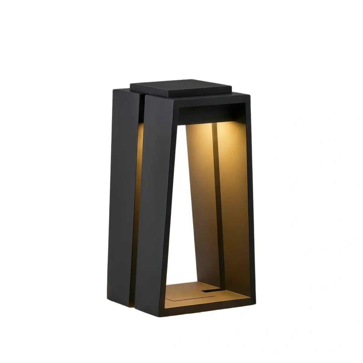Industrial Metal & Glass Outdoor Floor Lamp - Black Frame for Garden - Flindria