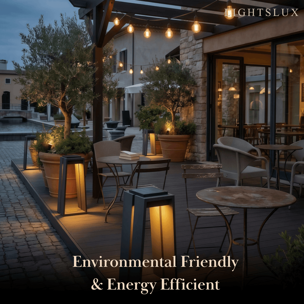 Industrial Metal & Glass Outdoor Floor Lamp - Black Frame for Garden - Flindria