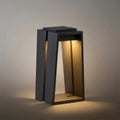 Industrial Metal & Glass Outdoor Floor Lamp - Black Frame for Garden - Flindria