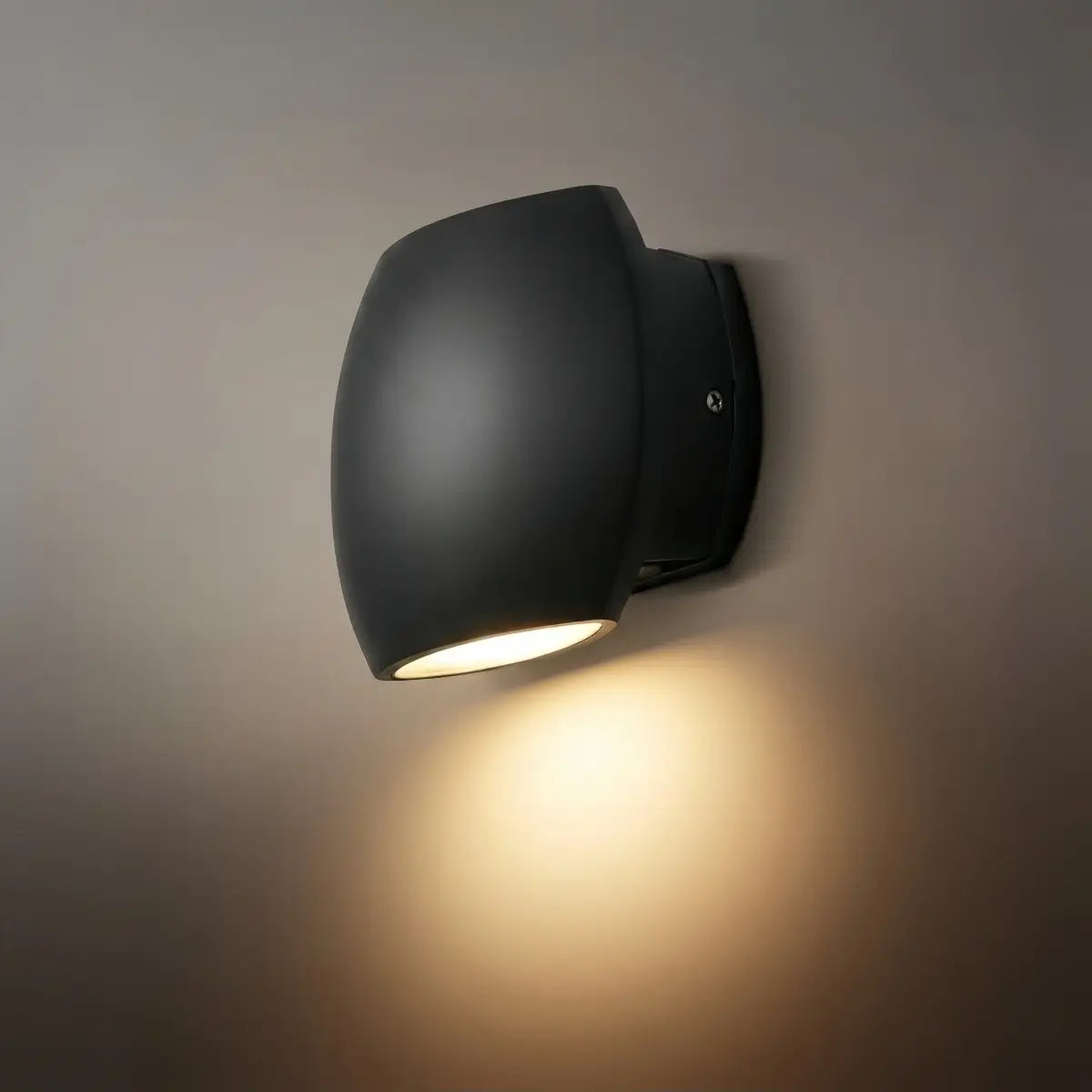 Lámpara de pared geométrica moderna para exteriores - Metal negro/gris para jardín - Flindria