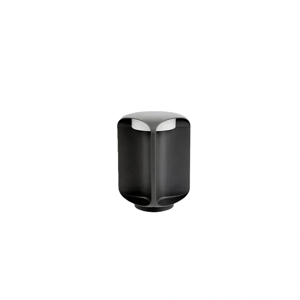 Lampadaire extérieur cylindrique moderne – Métal noir ou gris et luminaire en verre - Flindria