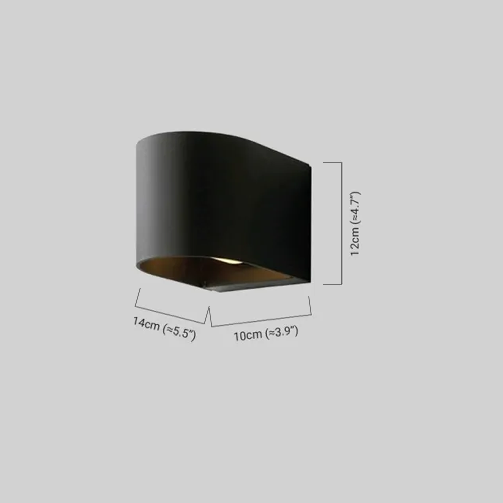 Lámpara de pared cilíndrica industrial – Metal negro para uso exterior - Flindria
