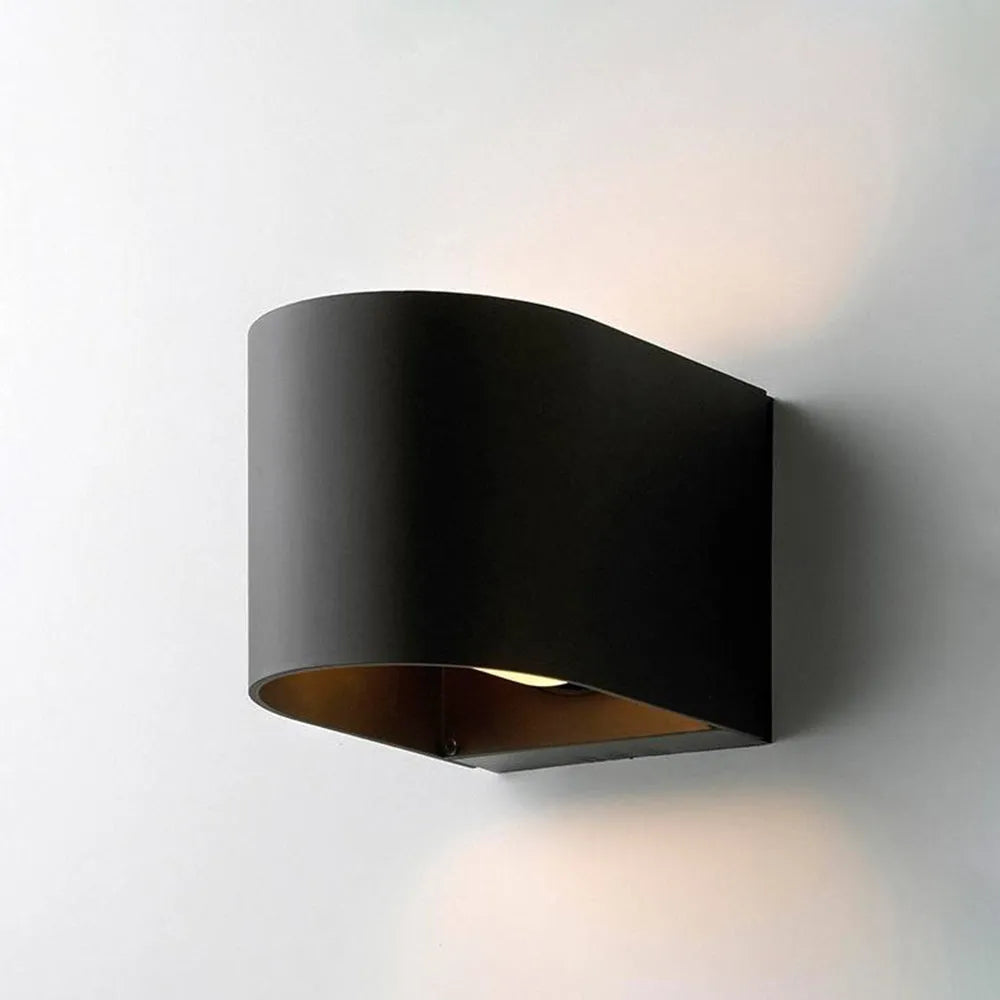 Lámpara de pared cilíndrica industrial – Metal negro para uso exterior - Flindria