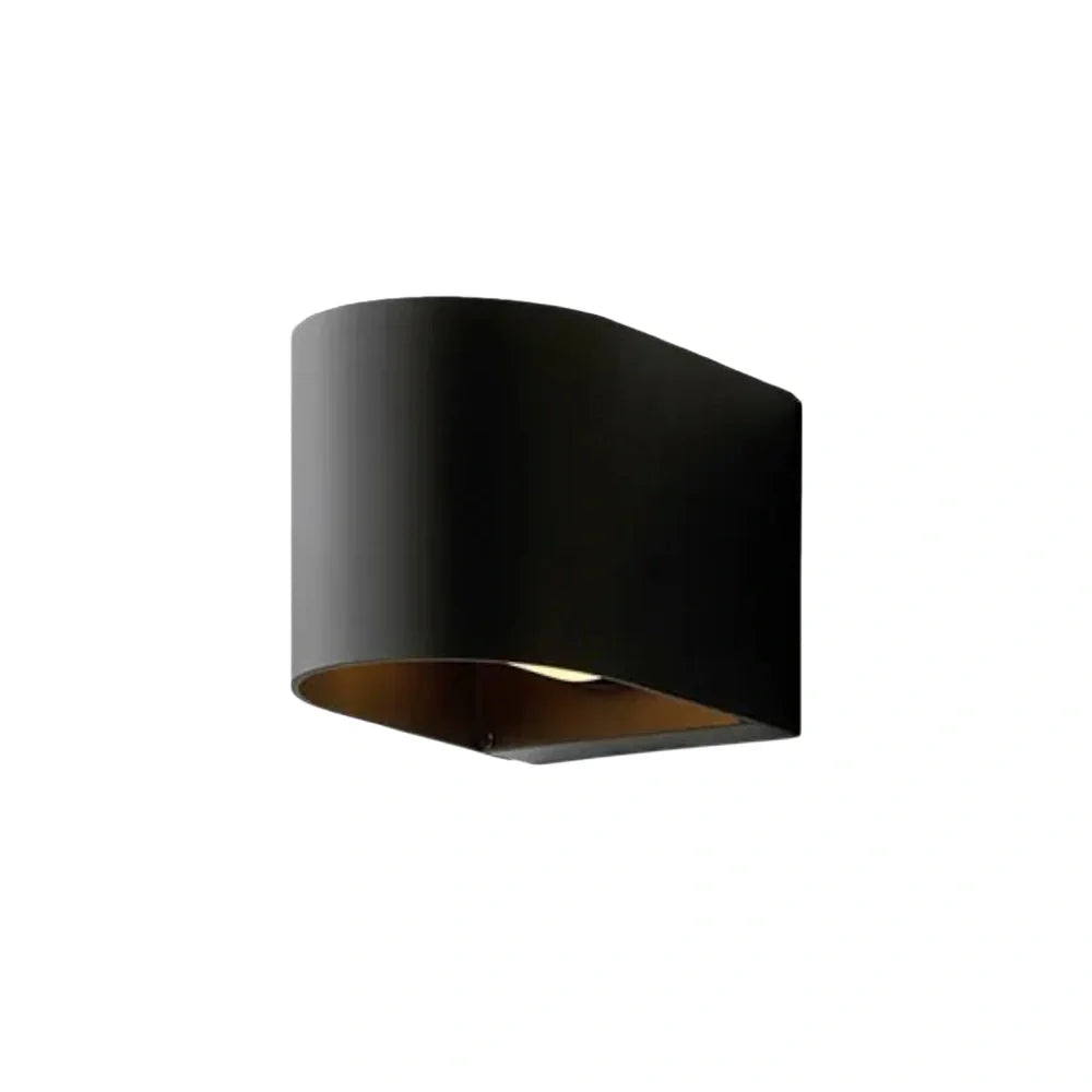 Lámpara de pared cilíndrica industrial – Metal negro para uso exterior - Flindria