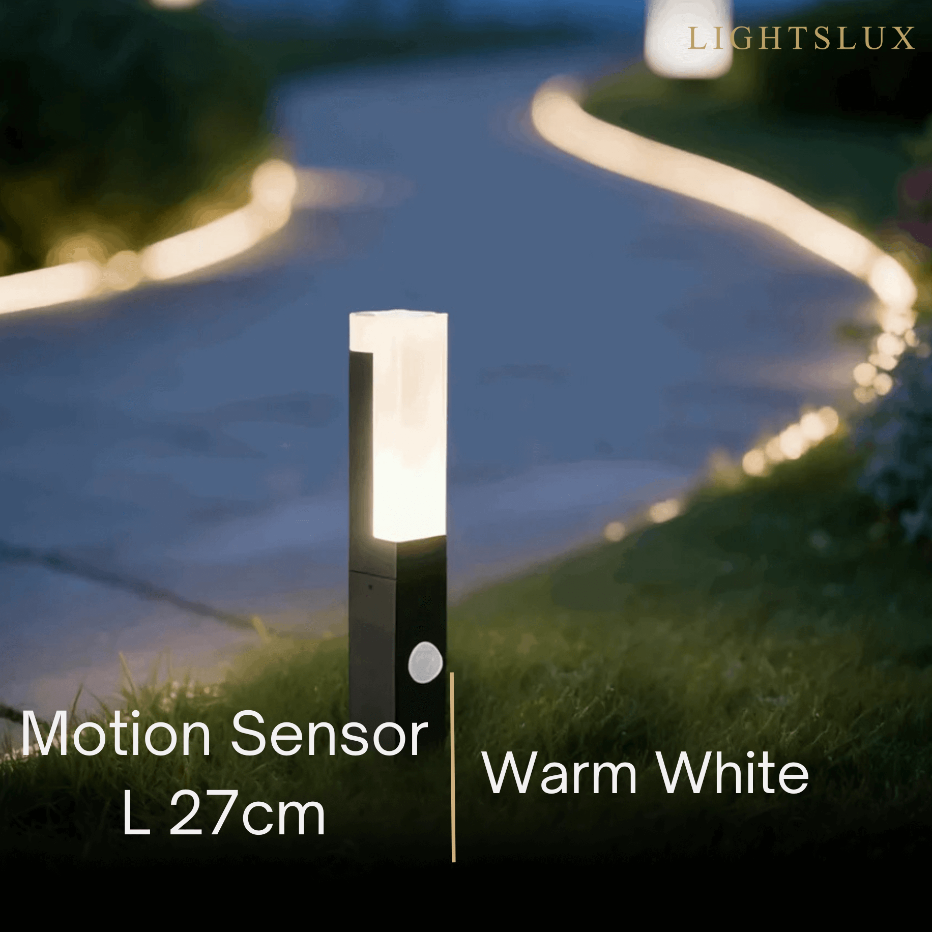 モダンブラックLEDパスライト – 屋外メタルセンサーランプ ガーデン/テラス用 - Flindria