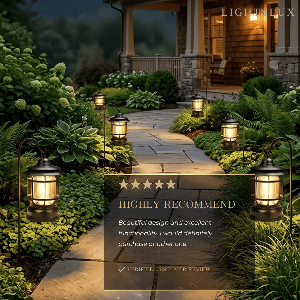 Vintage Outdoor Pathway Lights - Black/White Acrylic Resin Lantern for Terrace - Flindria