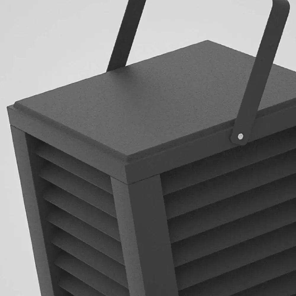 Modern solcells utomhus golvlampa – rektangulär svart lykta för trädgård/uteplats - Flindria