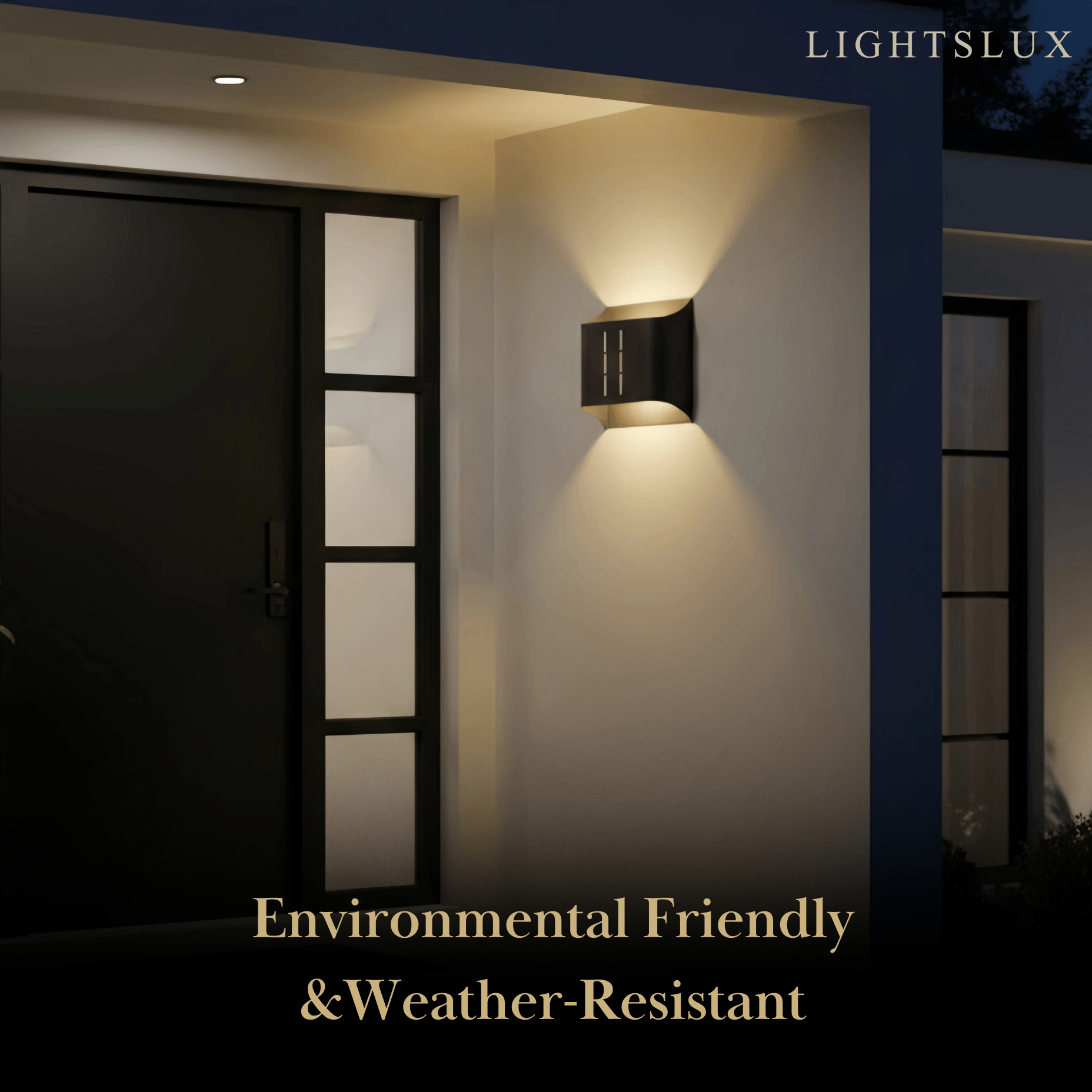 Modern Solar Wall Sconce – Black Metal Courtyard/Garden - Flindria