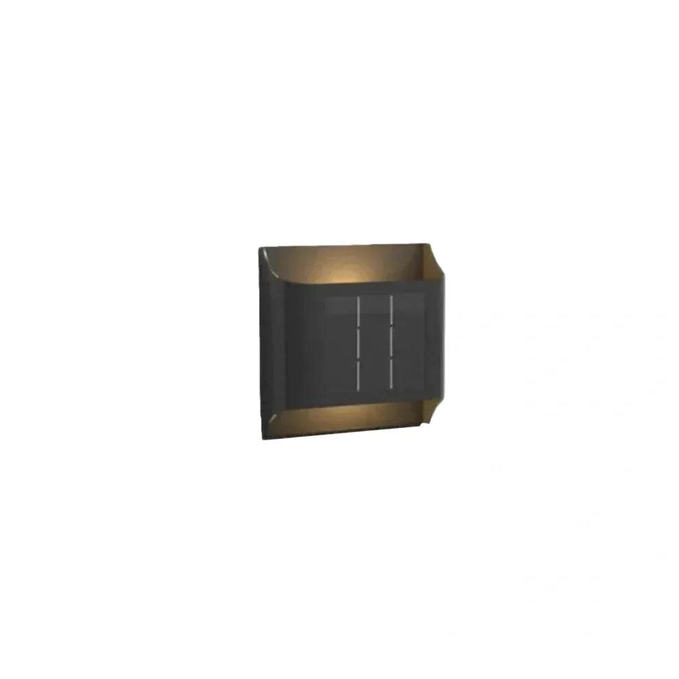 Modern Solar Wall Sconce – Black Metal Courtyard/Garden - Flindria