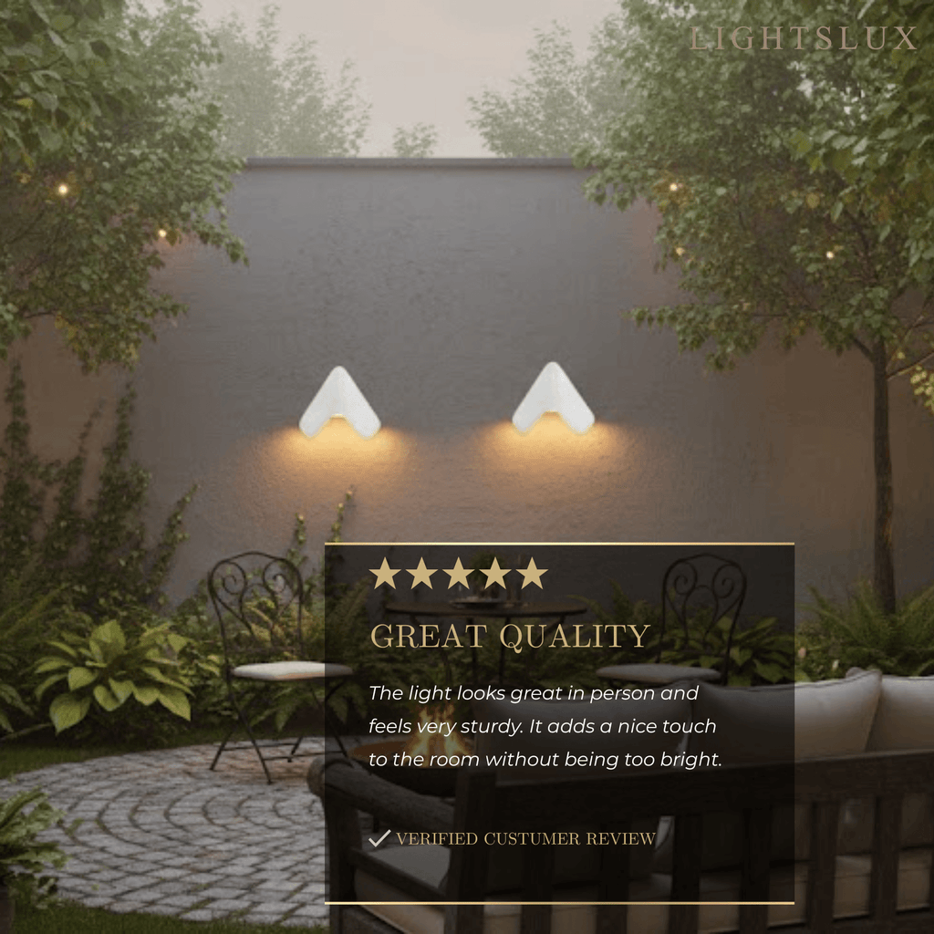 Modern Triangle Wall Lamp - Black/White Metal Outdoor Light for Garden - Flindria