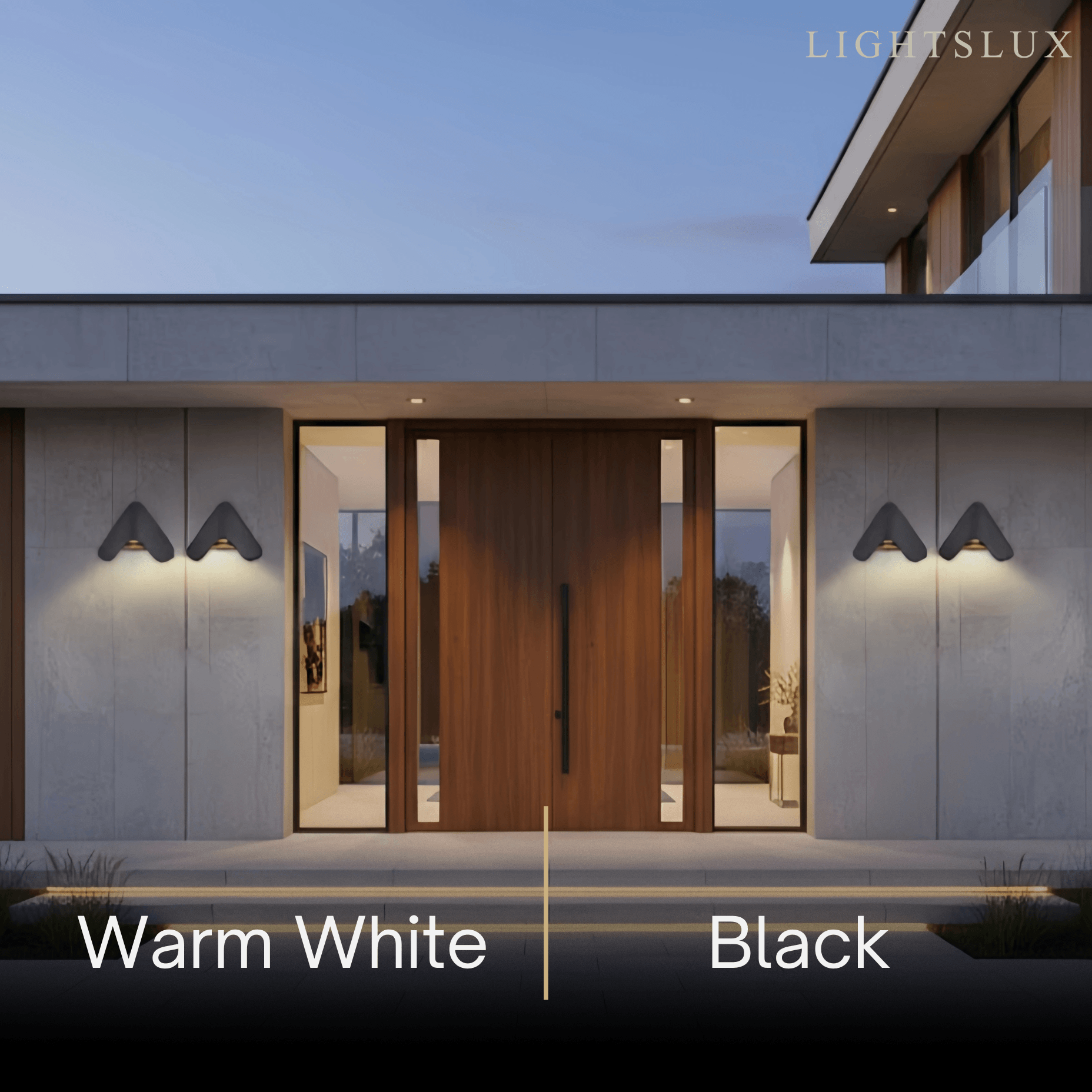 Modern Triangle Wall Lamp - Black/White Metal Outdoor Light for Garden - Flindria