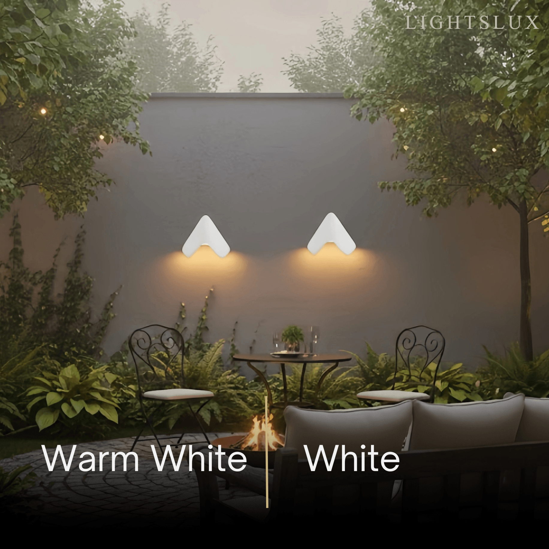 Modern Triangle Wall Lamp - Black/White Metal Outdoor Light for Garden - Flindria