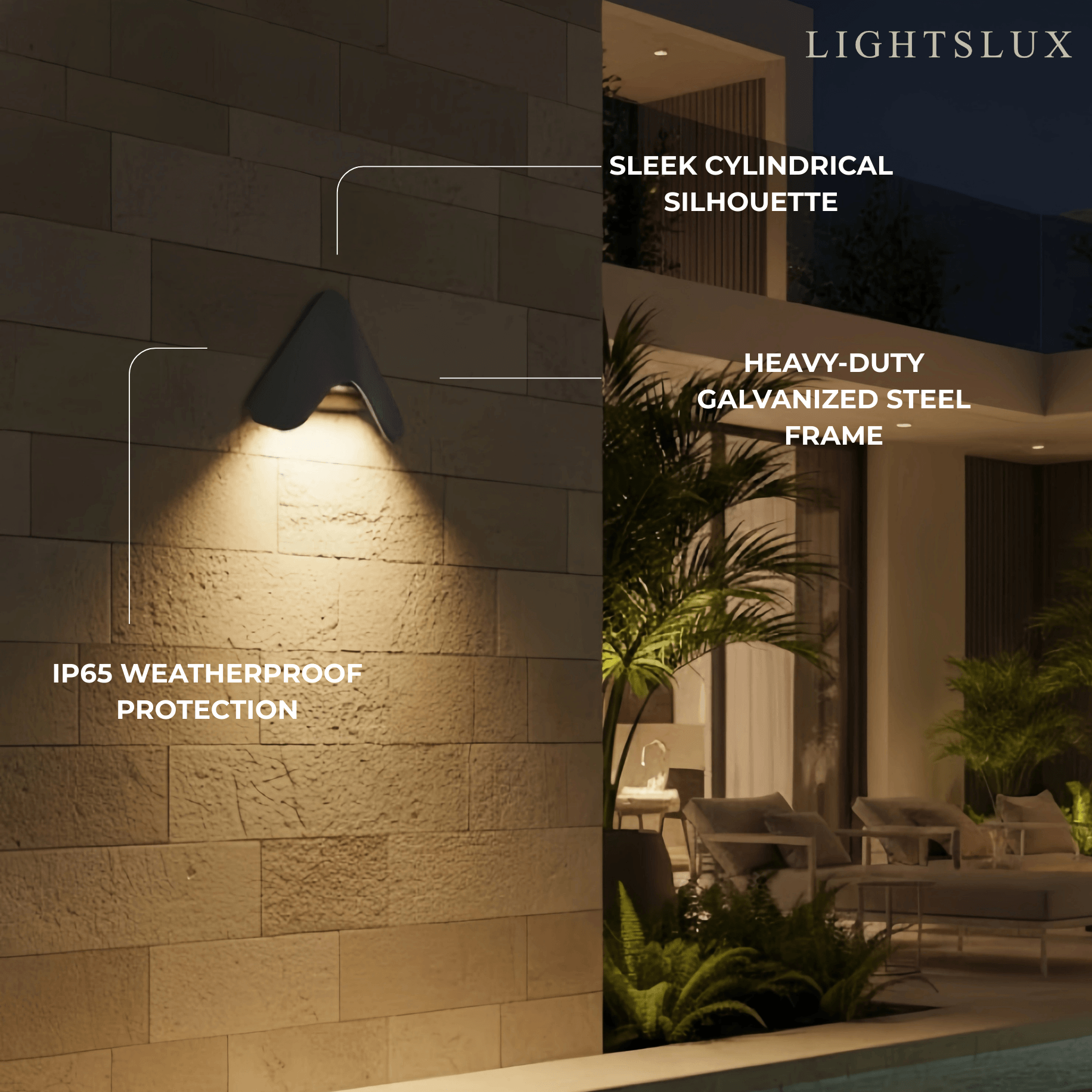 Modern Triangle Wall Lamp - Black/White Metal Outdoor Light for Garden - Flindria