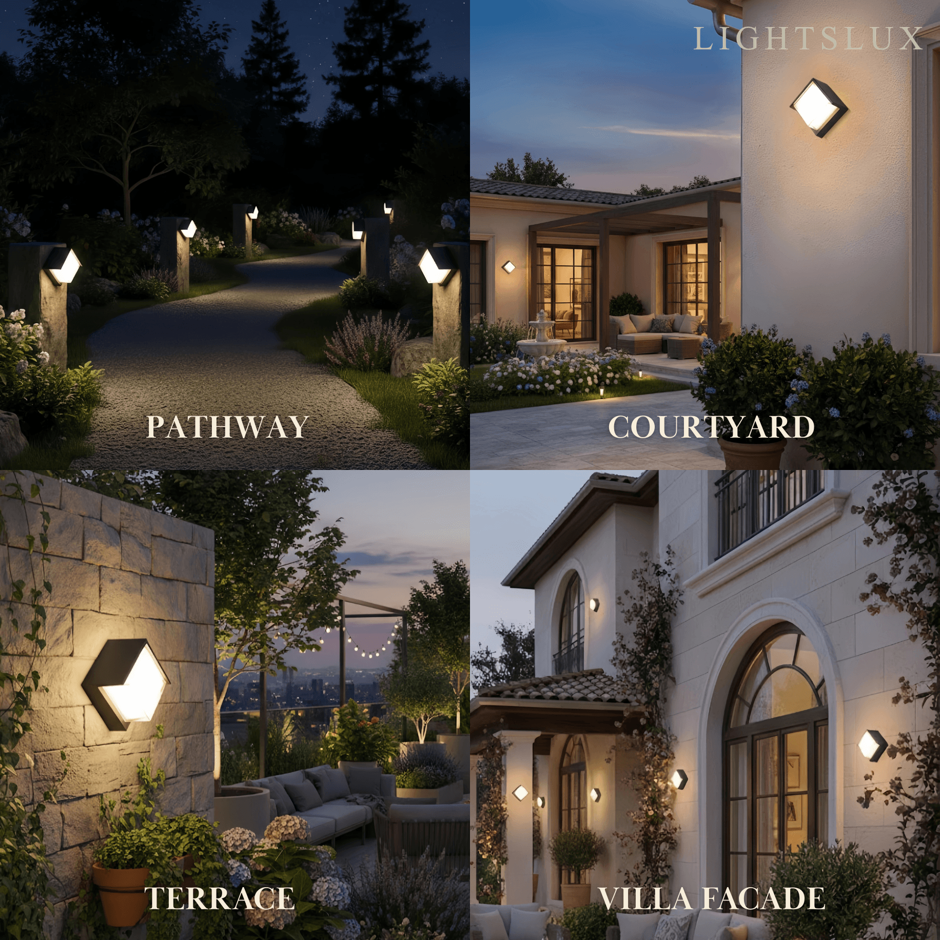 Modern Square Outdoor Wall Lamp - Black Metal/Acrylic for Garden - Flindria