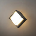 Modern Square Outdoor Wall Lamp - Black Metal/Acrylic for Garden - Flindria