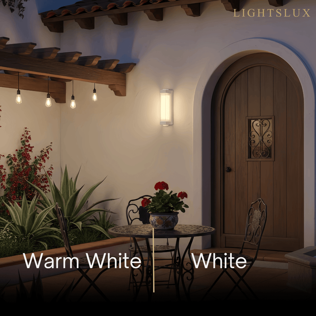 Nordic Outdoor Wall Lamp – White/Black Acrylic Light for Courtyard/Patio - Flindria